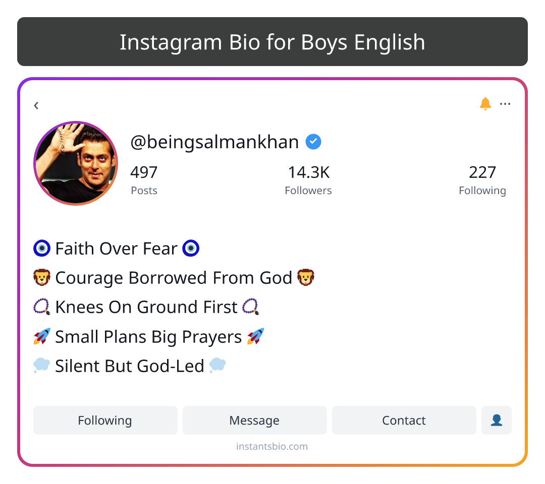 Instagram Bio for Boys English
