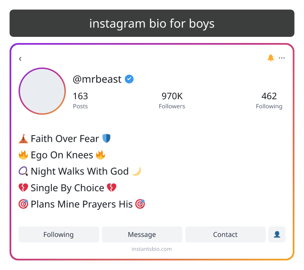 instagram bio for boys