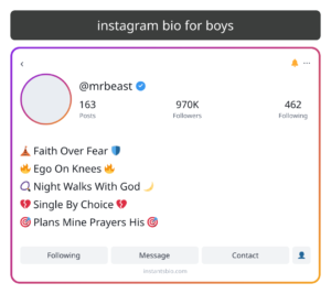 instagram bio for boys