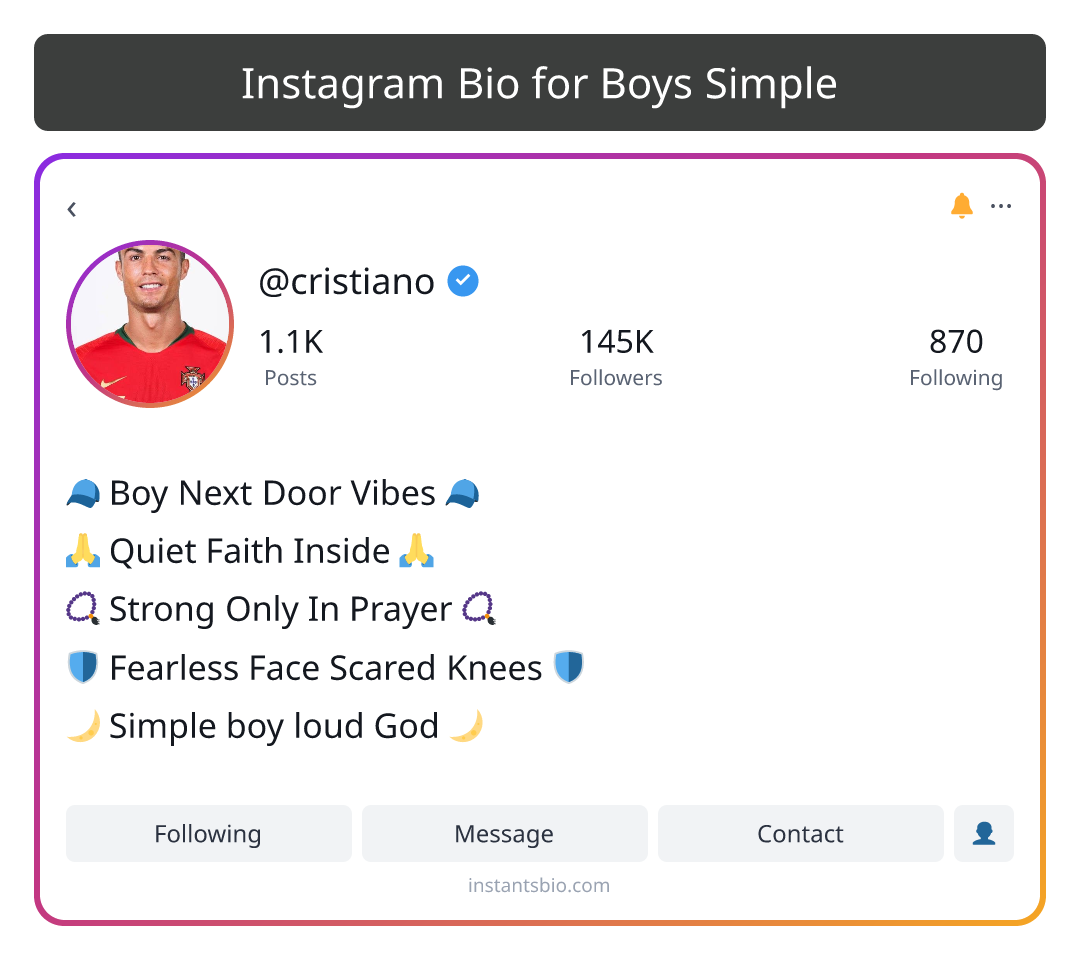 Instagram Bio for Boys Simple