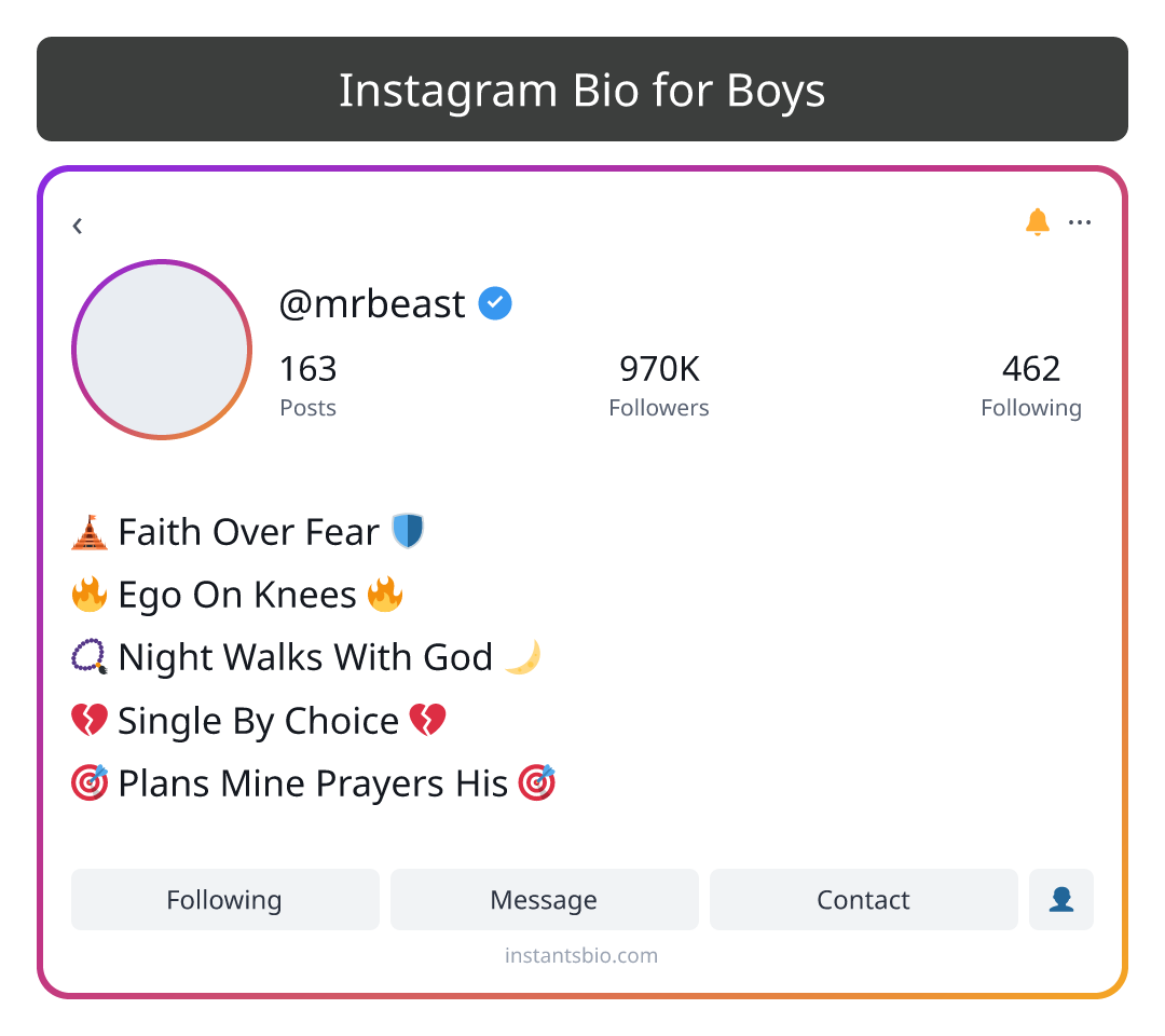 Instagram Bio for Boys