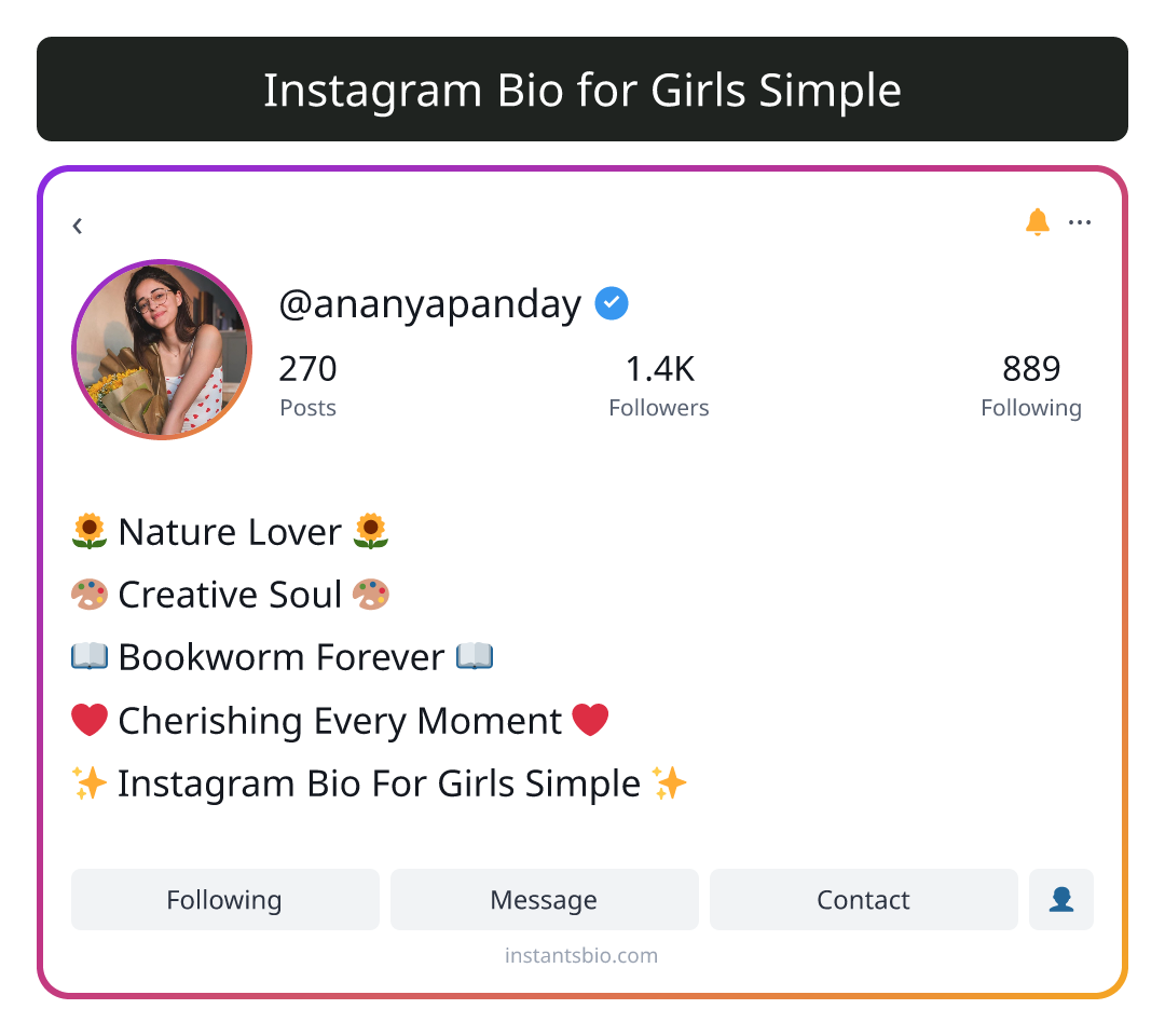Instagram Bio for Girls Simple