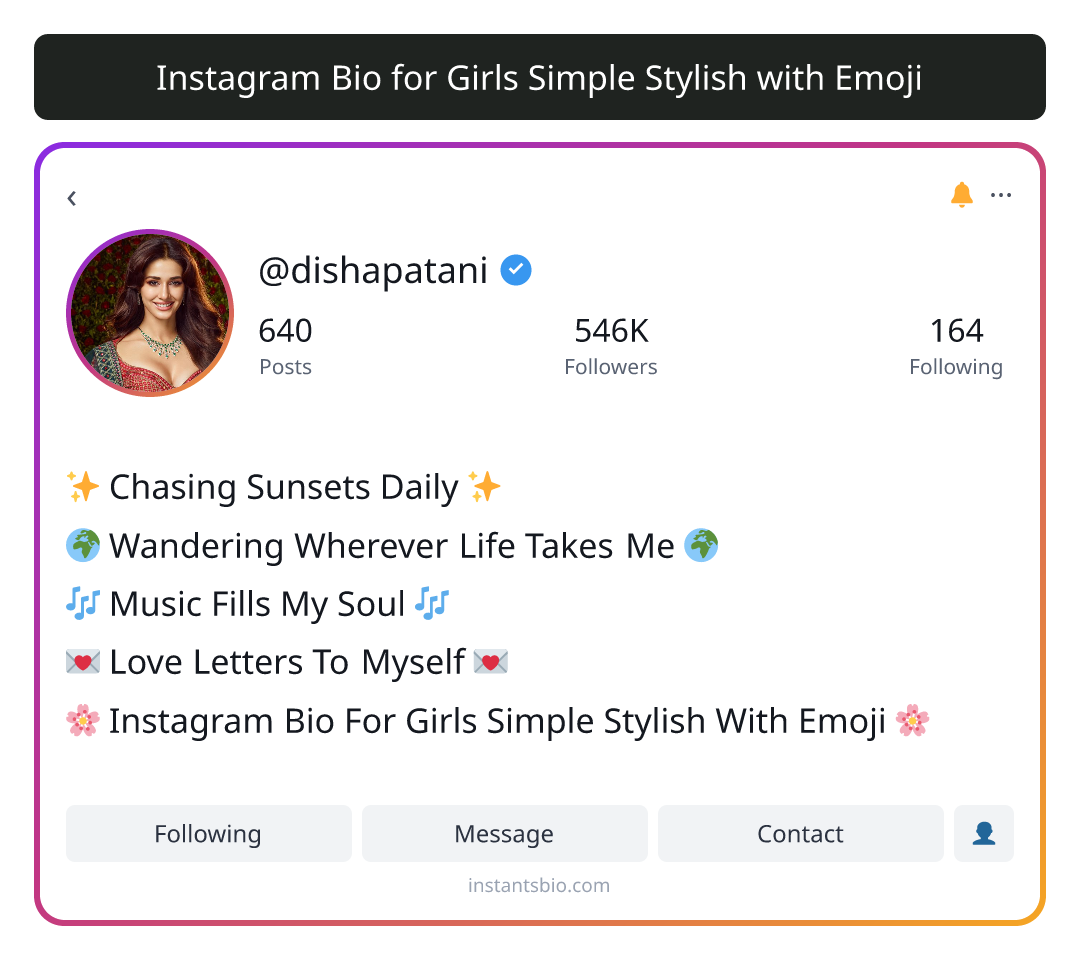 Instagram Bio for Girls Simple Stylish with Emoji