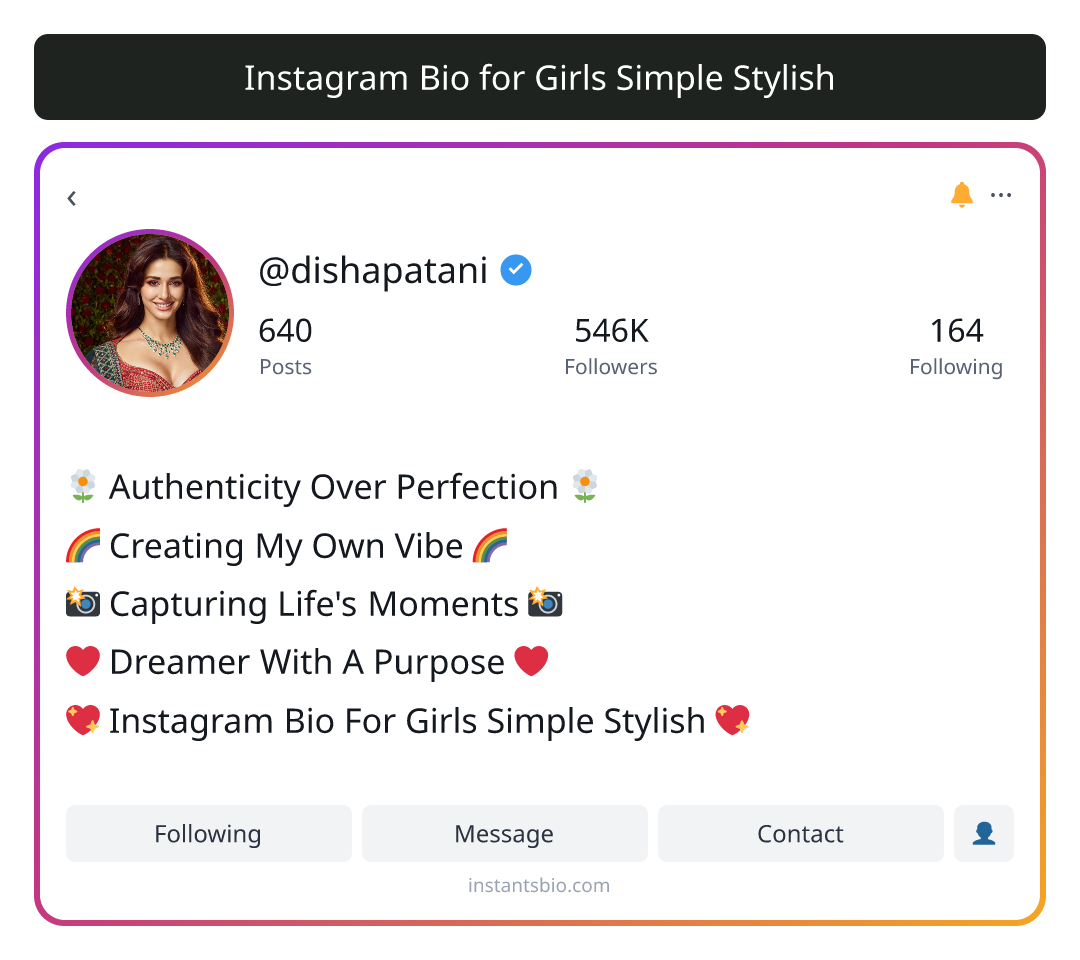 Instagram Bio for Girls Simple Stylish