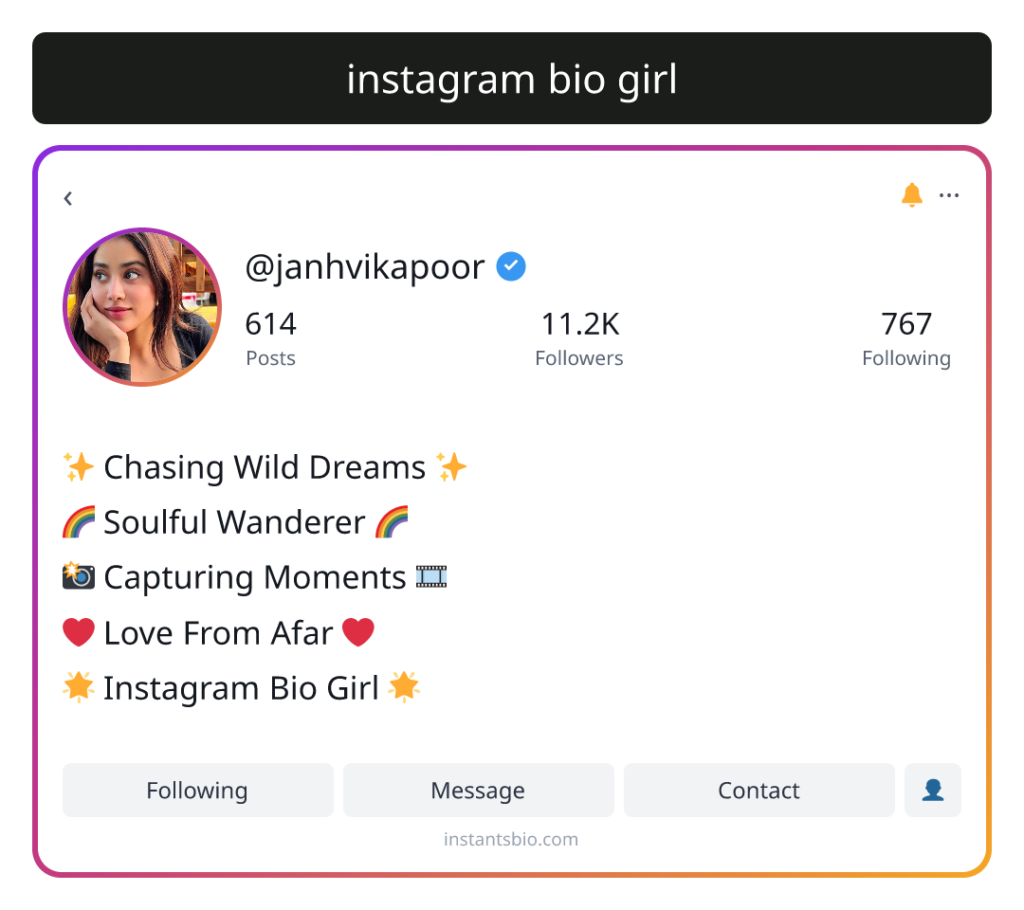 instagram bio girl