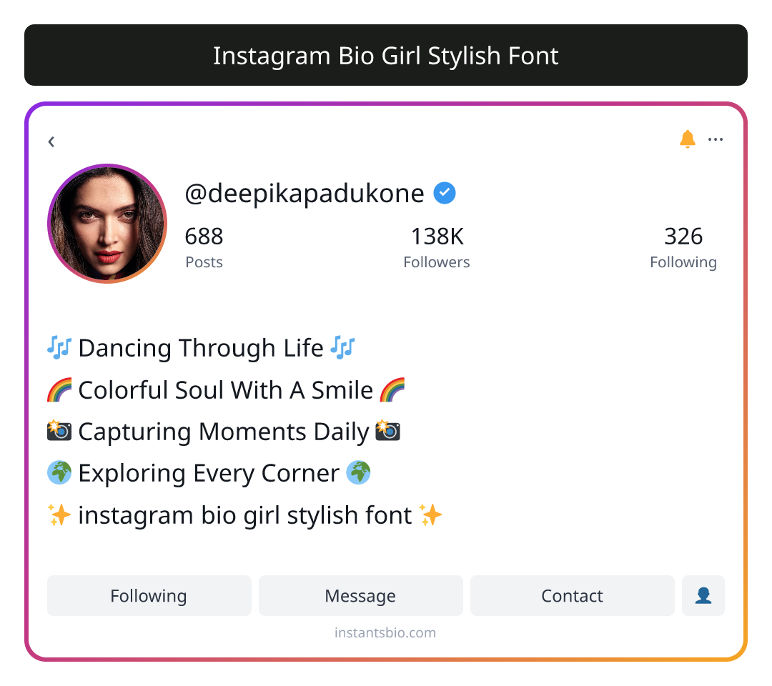 Instagram Bio Girl Stylish Font