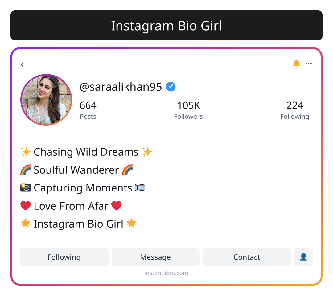 Instagram Bio Girl