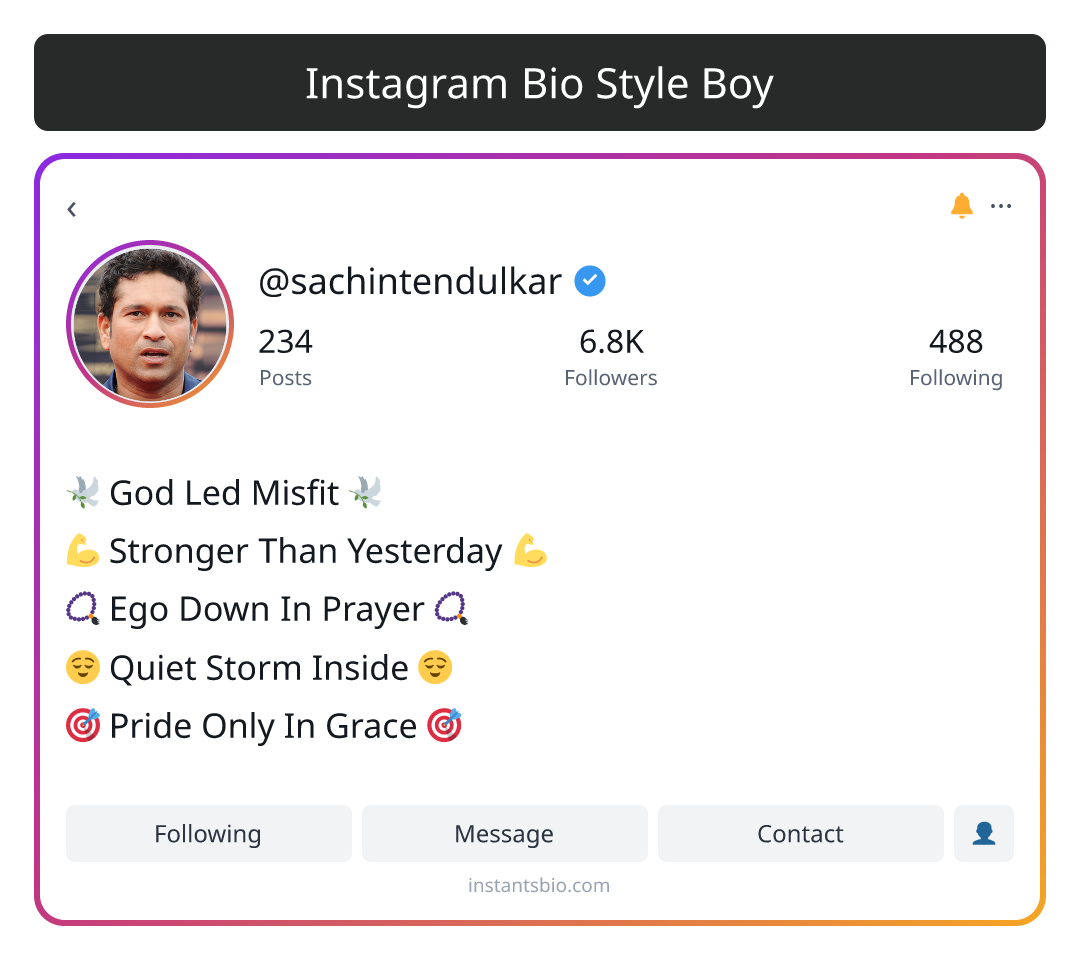 Instagram Bio Style Boy