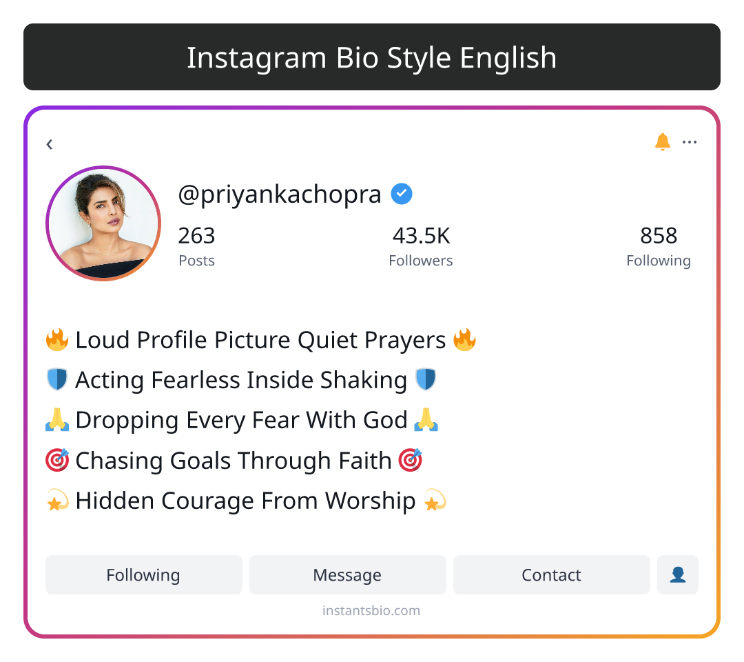 Instagram Bio Style English