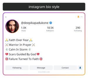 instagram bio style