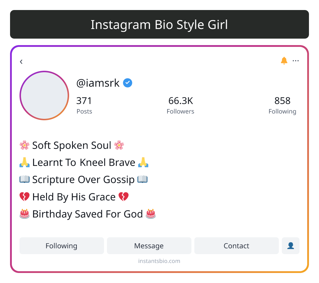 Instagram Bio Style Girl