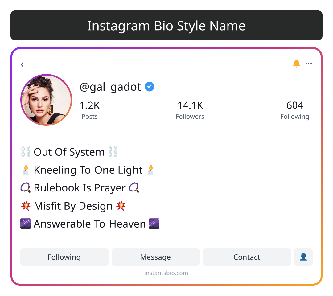 Instagram Bio Style Name