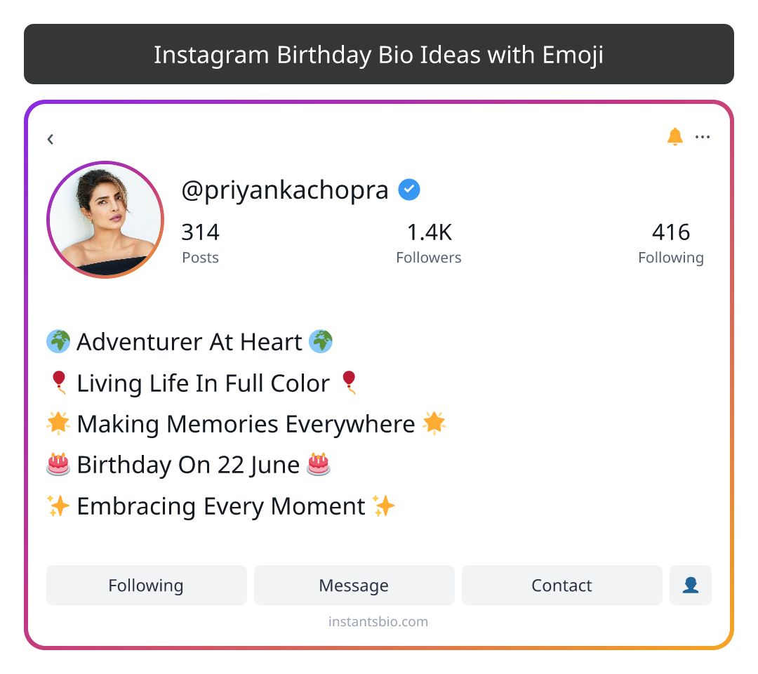 Instagram Birthday Bio Ideas with Emoji - instagram bio ideas