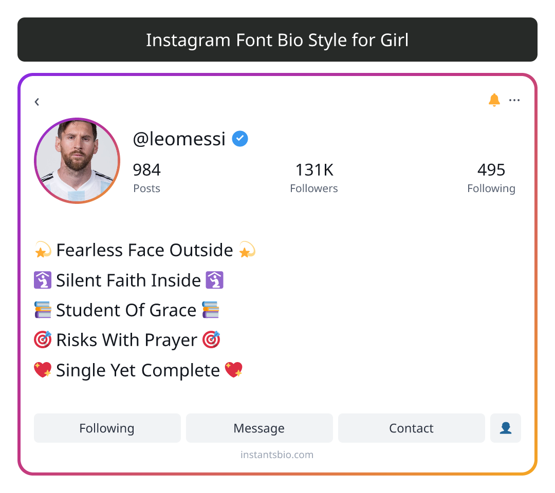 Instagram Font Bio Style for Girl - instagram bio style