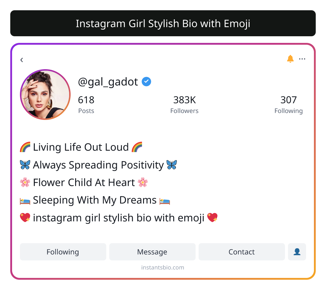 Instagram Girl Stylish Bio with Emoji - instagram stylish bio