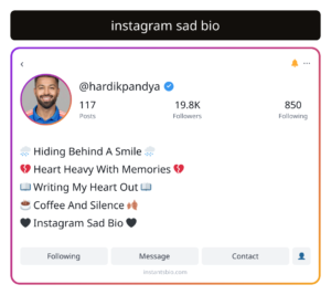 instagram sad bio