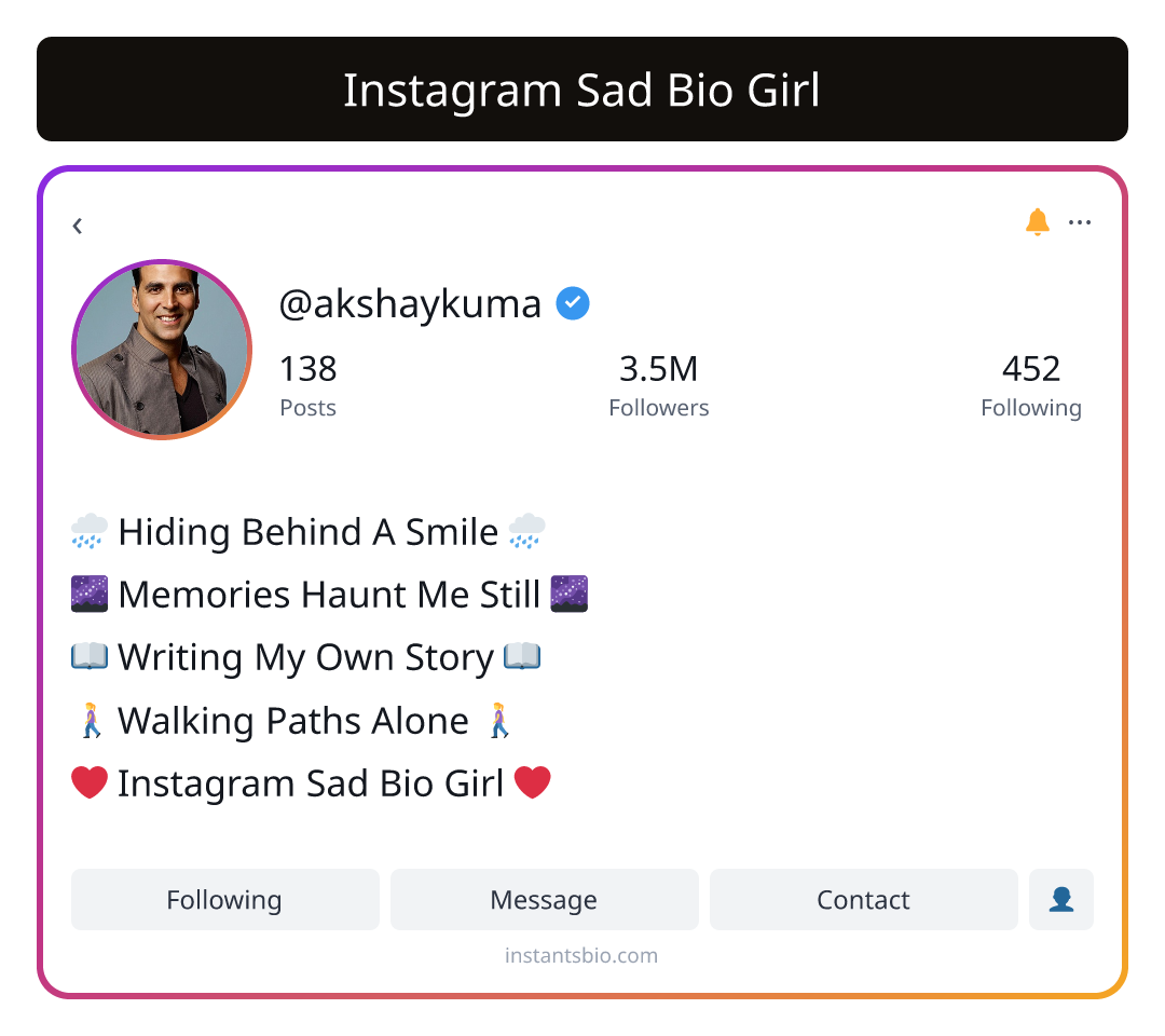 Instagram Sad Bio Girl