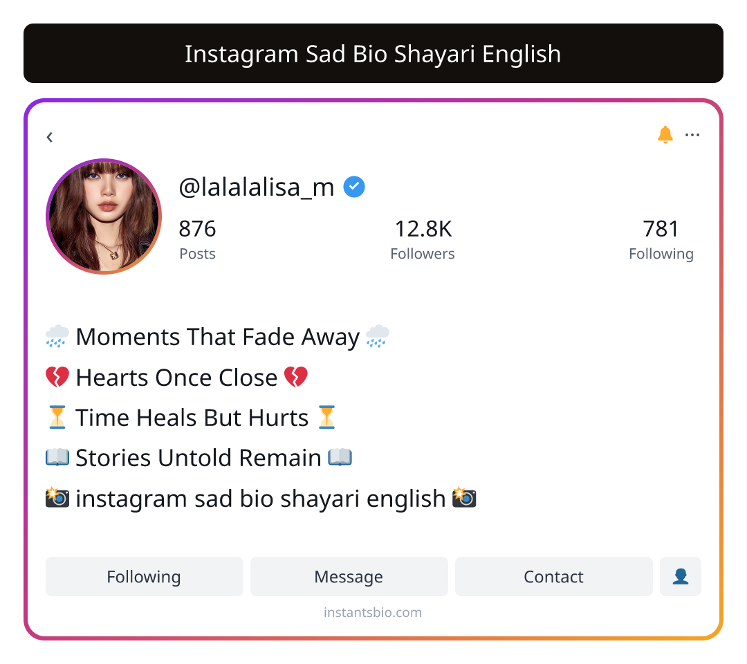 Instagram Sad Bio Shayari English