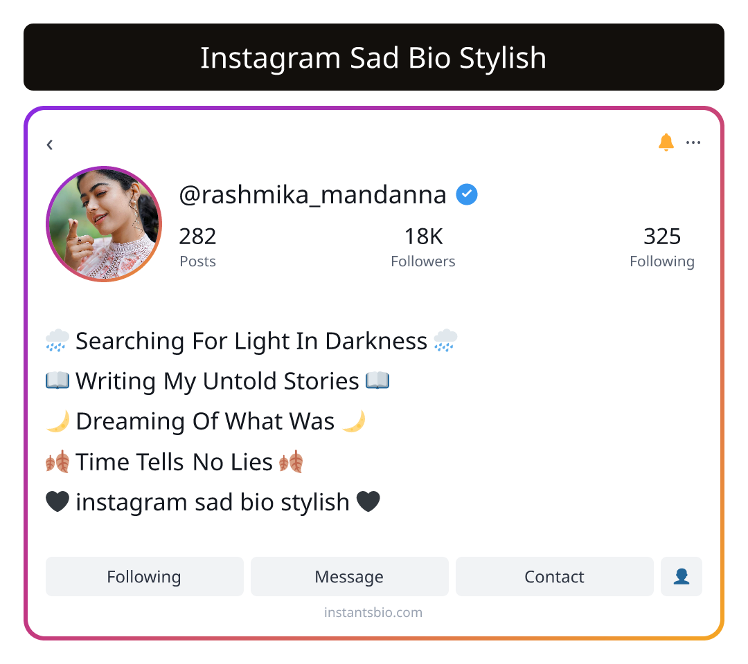 Instagram Sad Bio Stylish