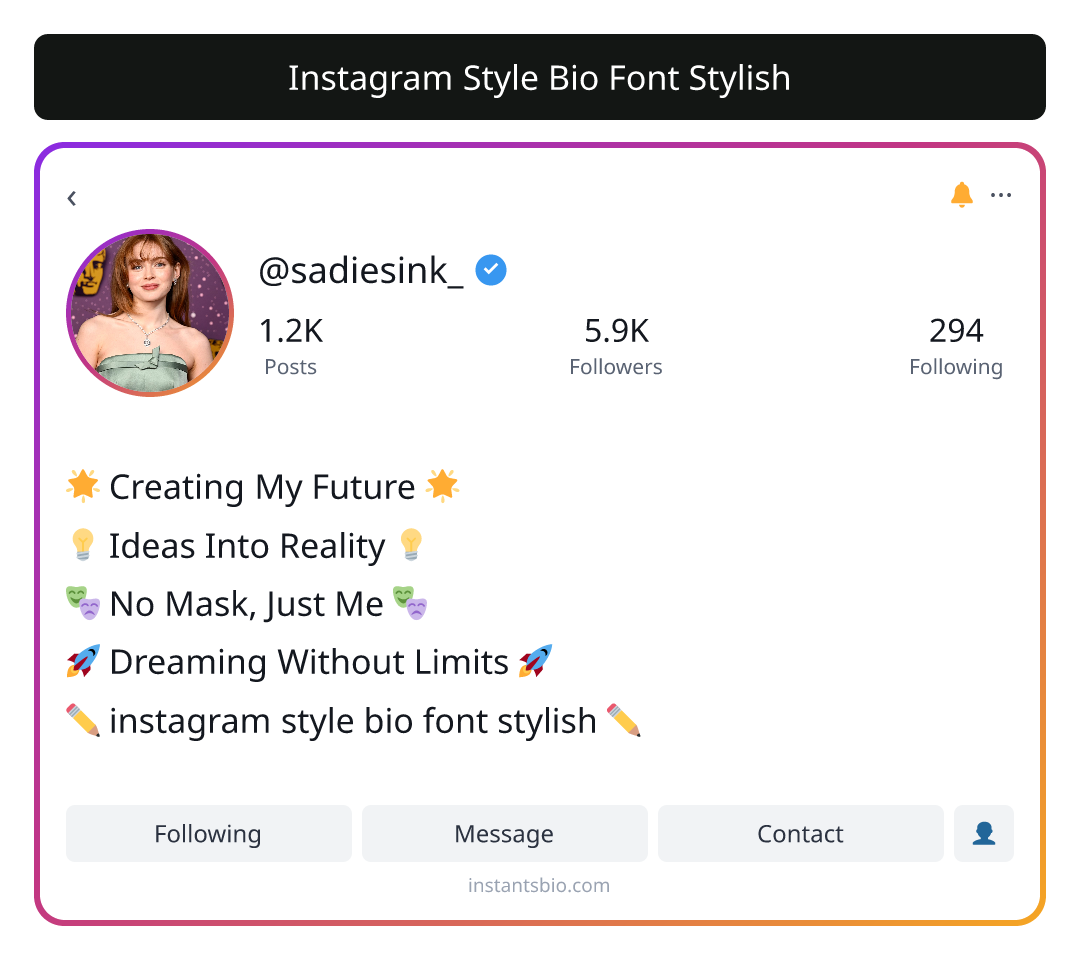 Instagram Style Bio Font Stylish - instagram bio font