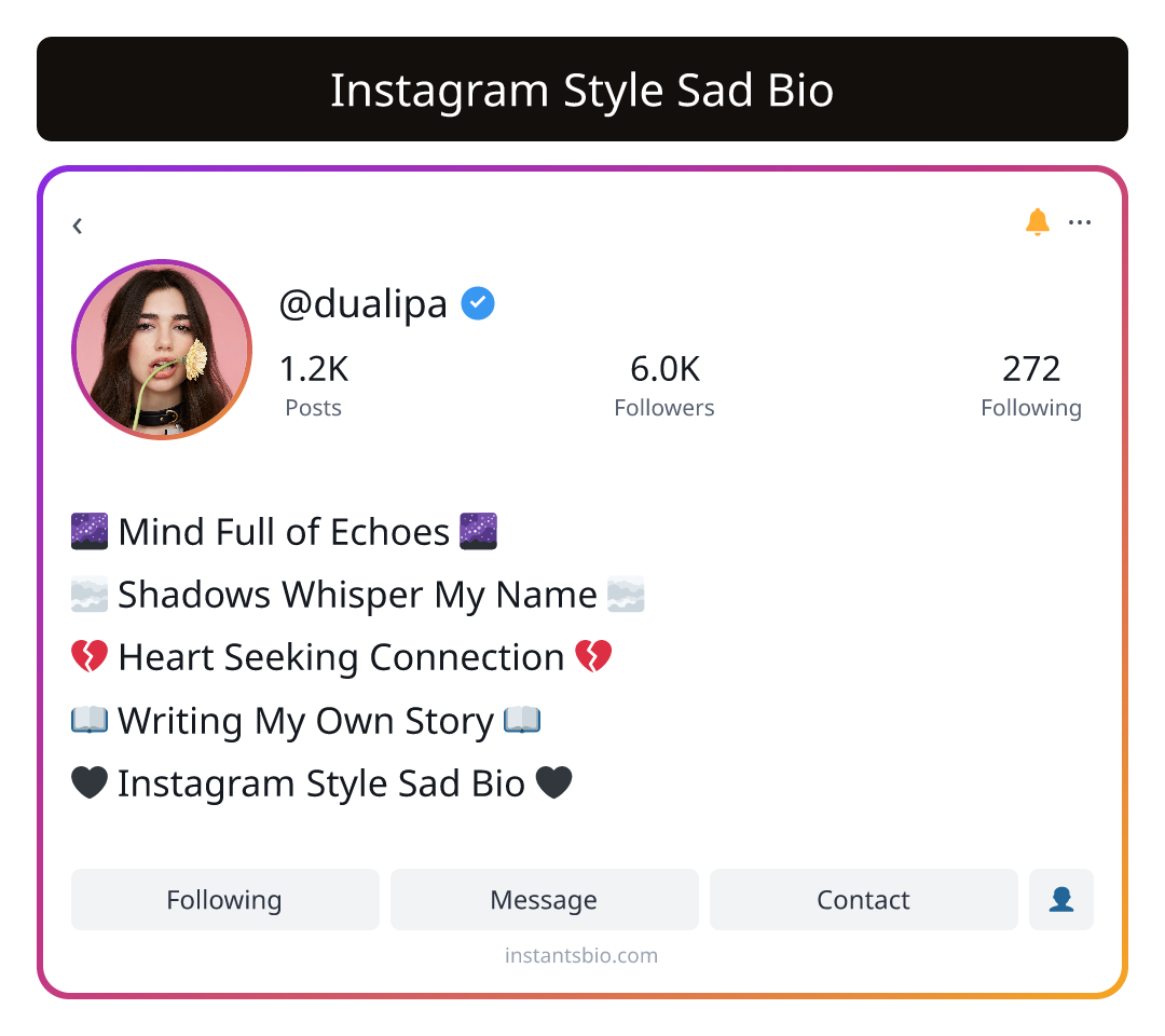 Instagram Style Sad Bio - instagram sad bio