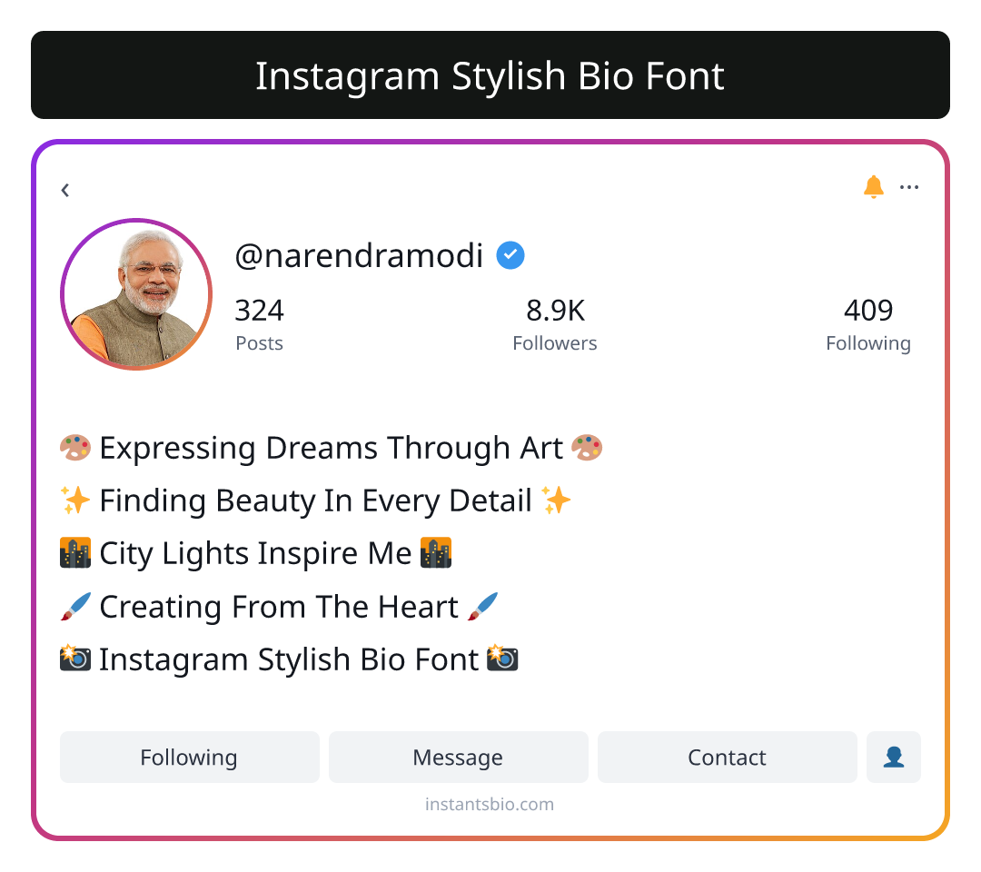 Instagram Stylish Bio Font