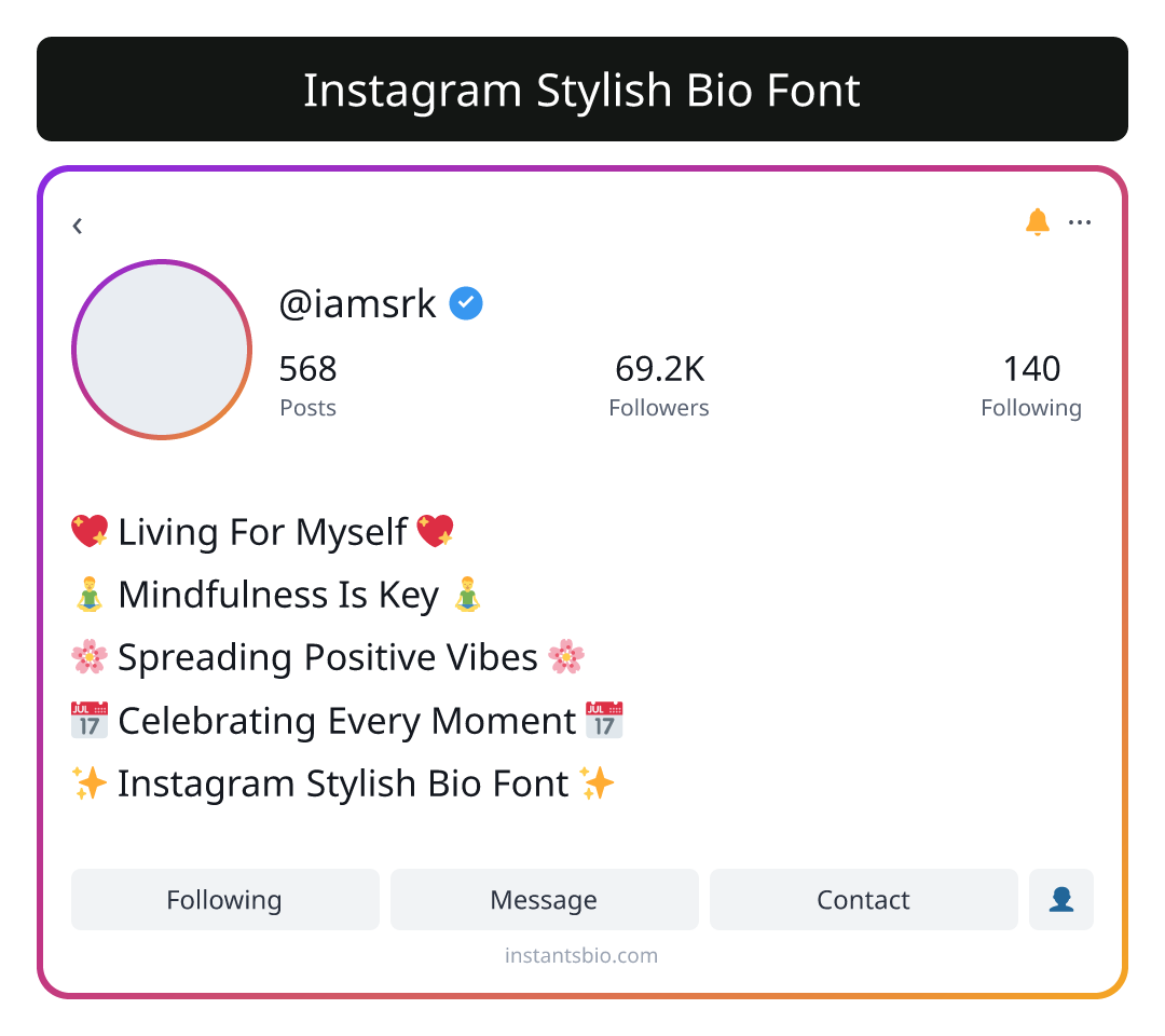Instagram Stylish Bio Font - instagram bio font
