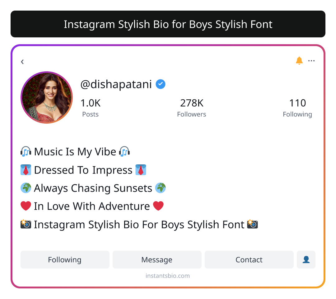 Instagram Stylish Bio for Boys Stylish Font