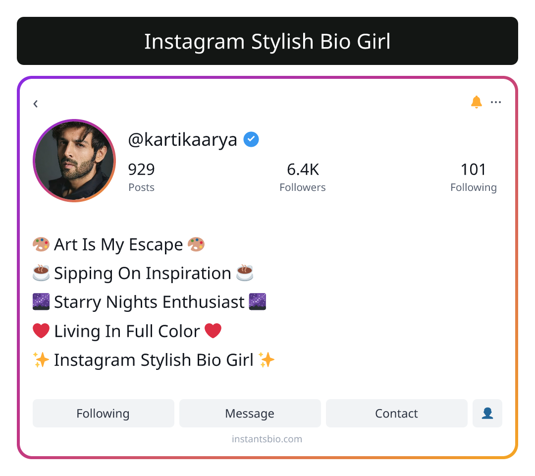 Instagram Stylish Bio Girl