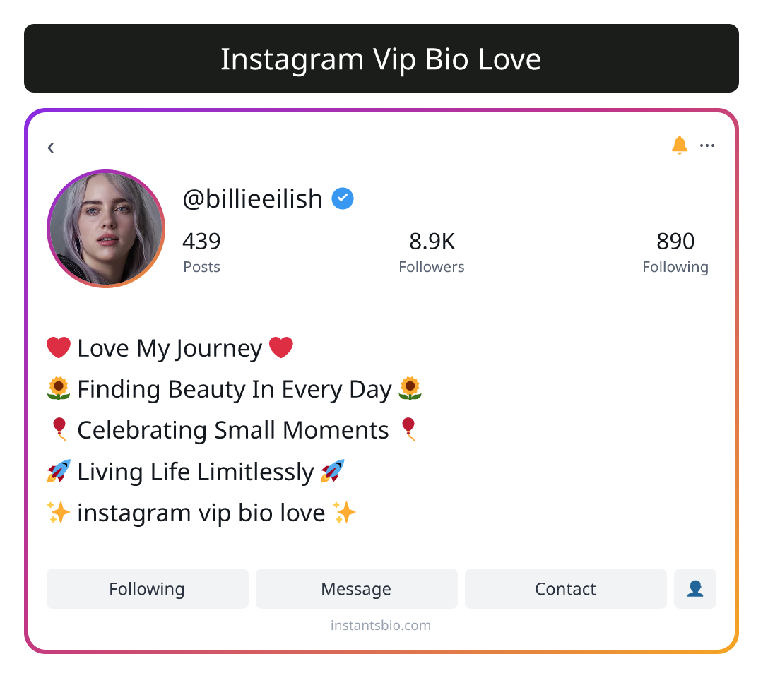 Instagram Vip Bio Love