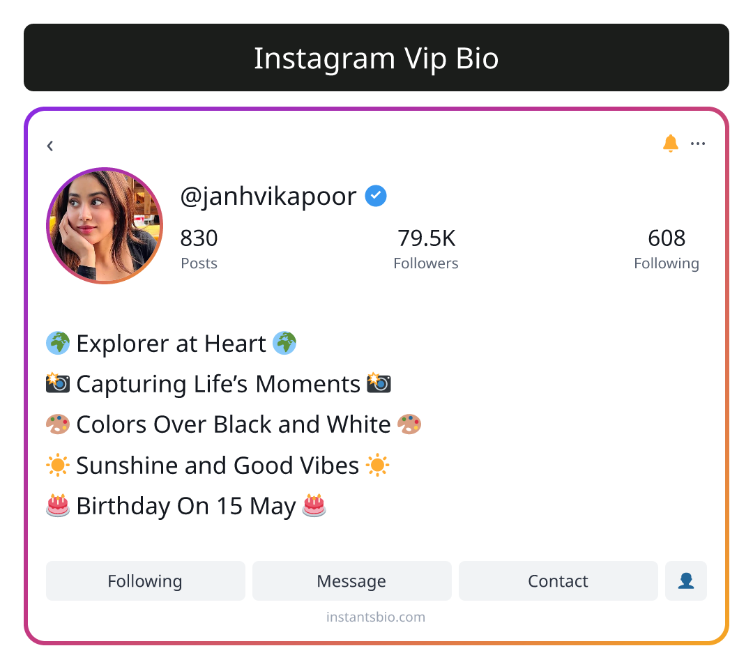 Instagram Vip Bio