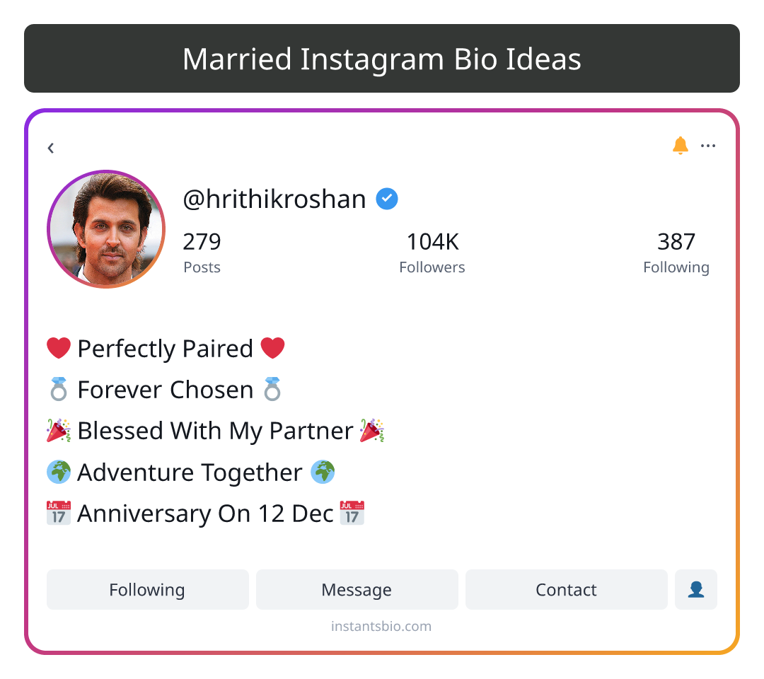 Married Instagram Bio Ideas