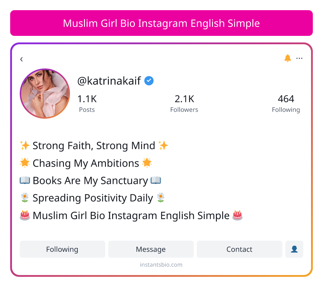 Muslim Girl Bio Instagram English Simple