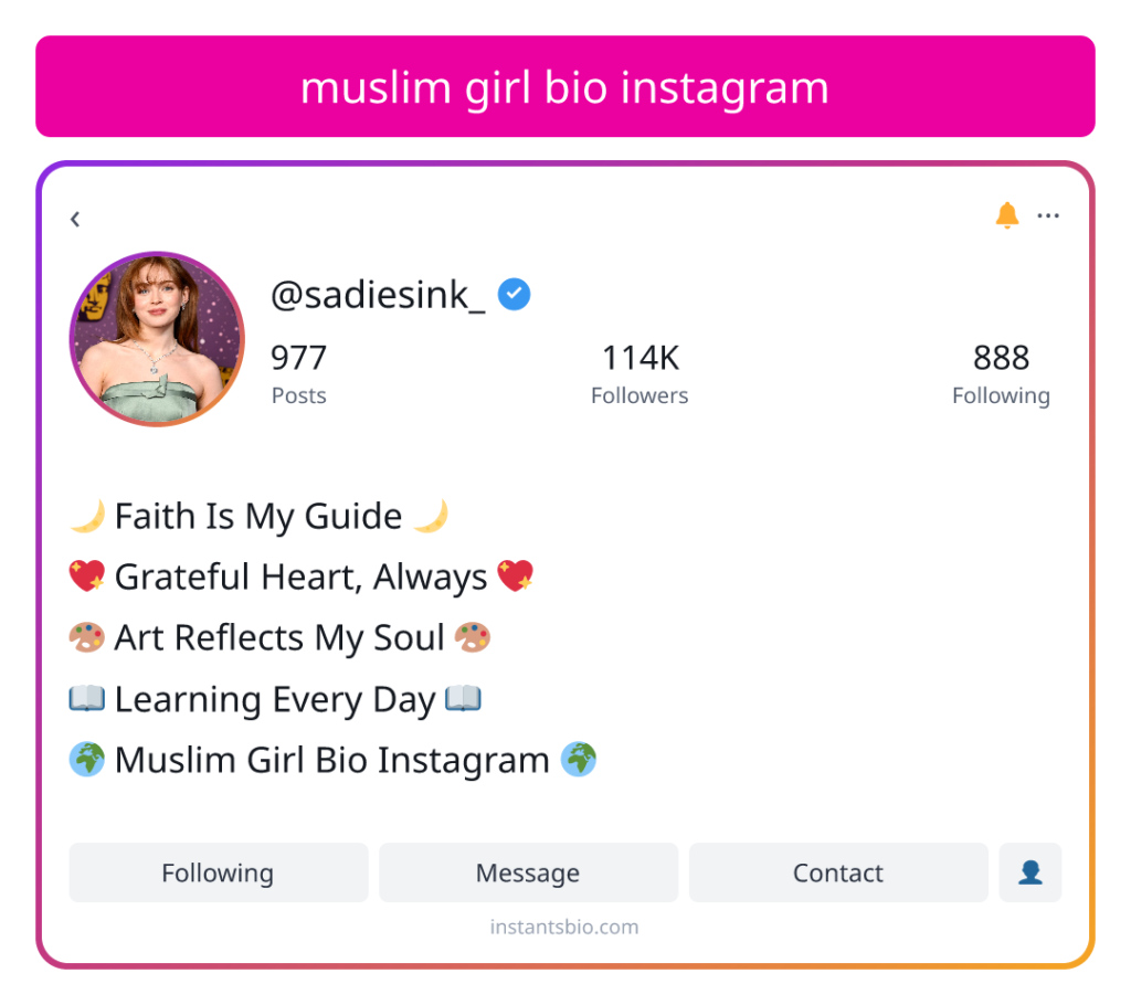 muslim girl bio instagram