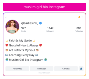muslim girl bio instagram