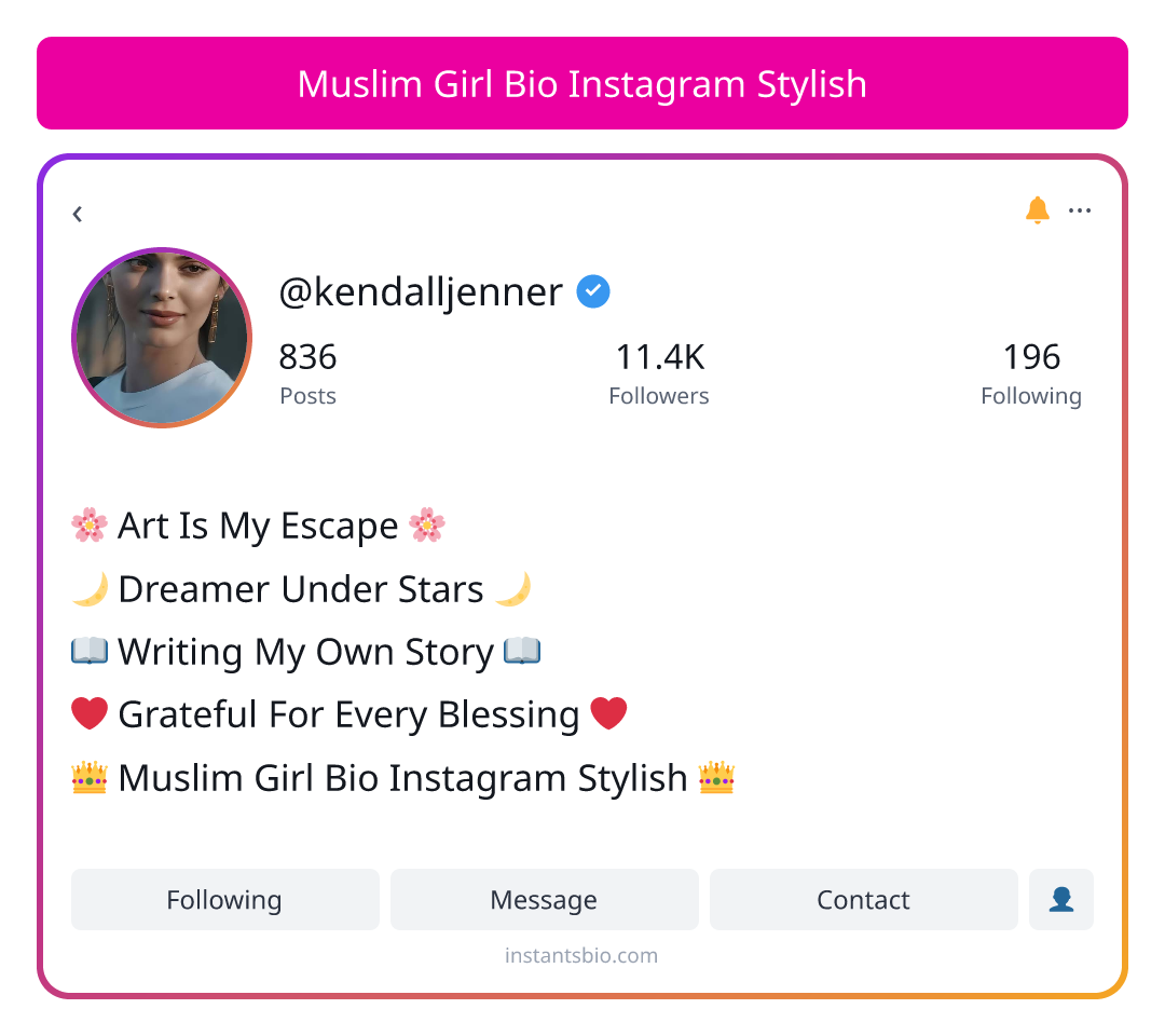 Muslim Girl Bio Instagram Stylish