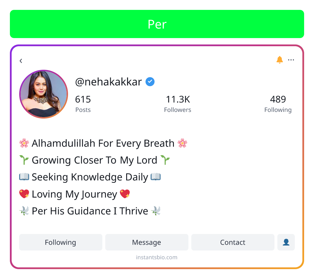 Per - allah islamic bio for instagram