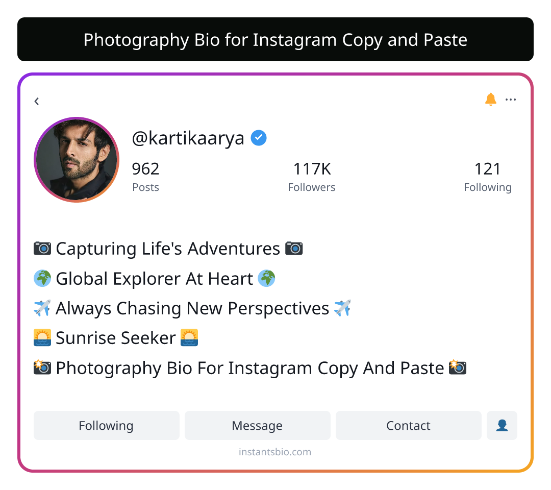 Photography Bio for Instagram Copy and Paste