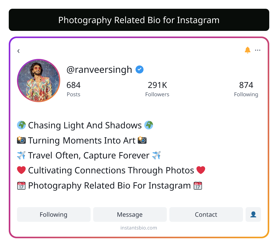 Photography Related Bio for Instagram - photography bio for instagram