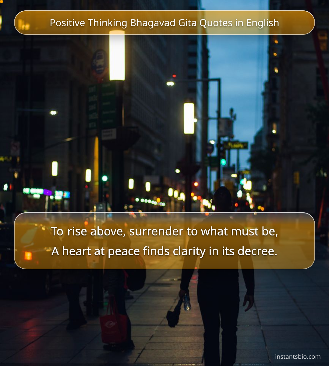 Positive Thinking Bhagavad Gita Quotes in English