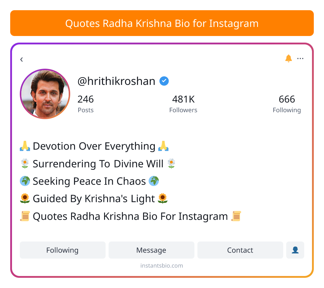 Quotes Radha Krishna Bio for Instagram