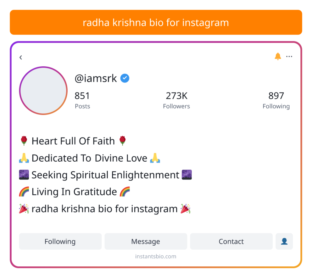 radha krishna bio for instagram