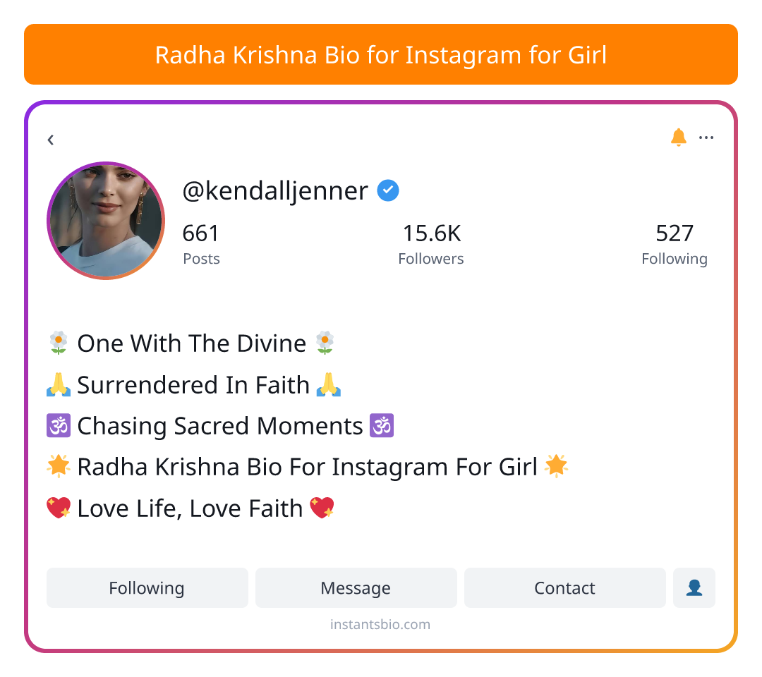 Radha Krishna Bio for Instagram for Girl