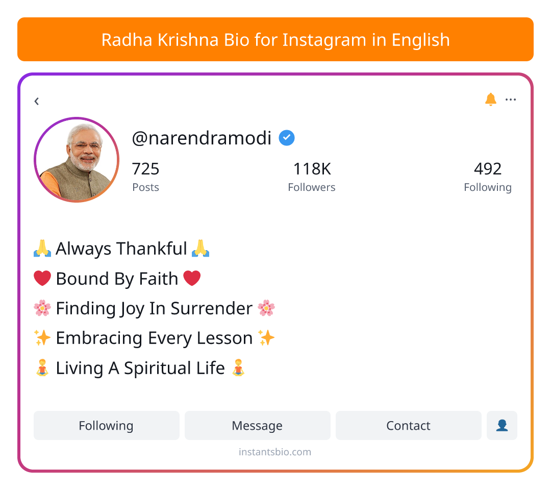 Radha Krishna Bio for Instagram in English
