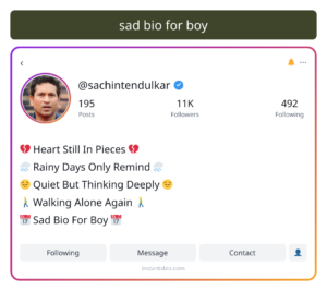 sad bio for boy
