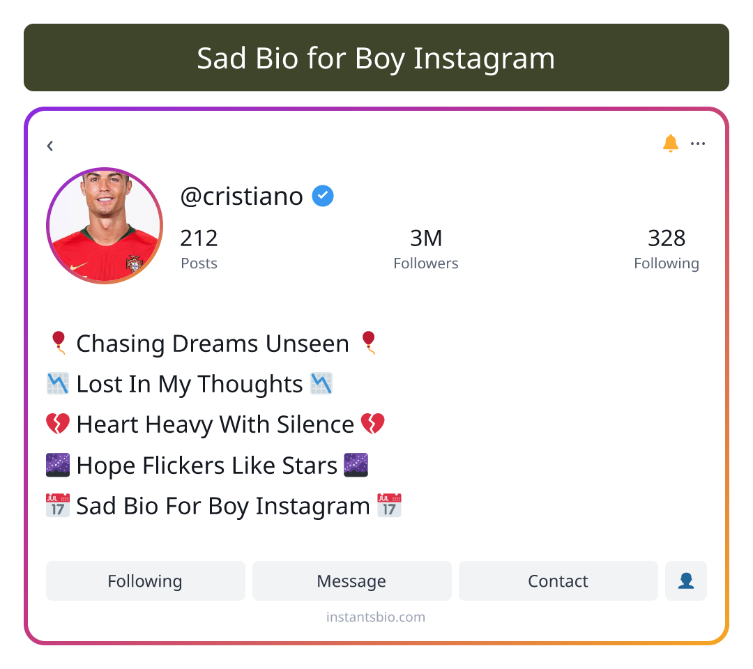 Sad Bio for Boy Instagram