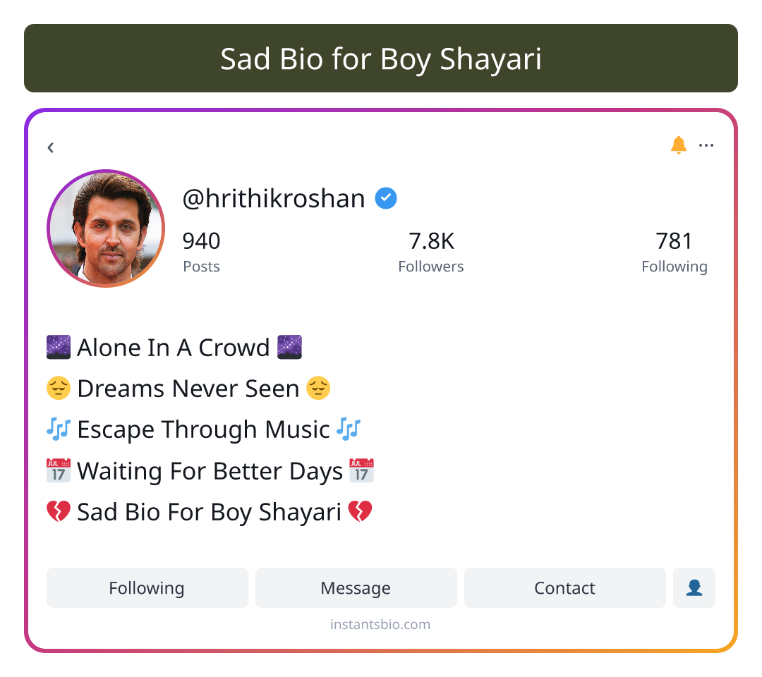 Sad Bio for Boy Shayari