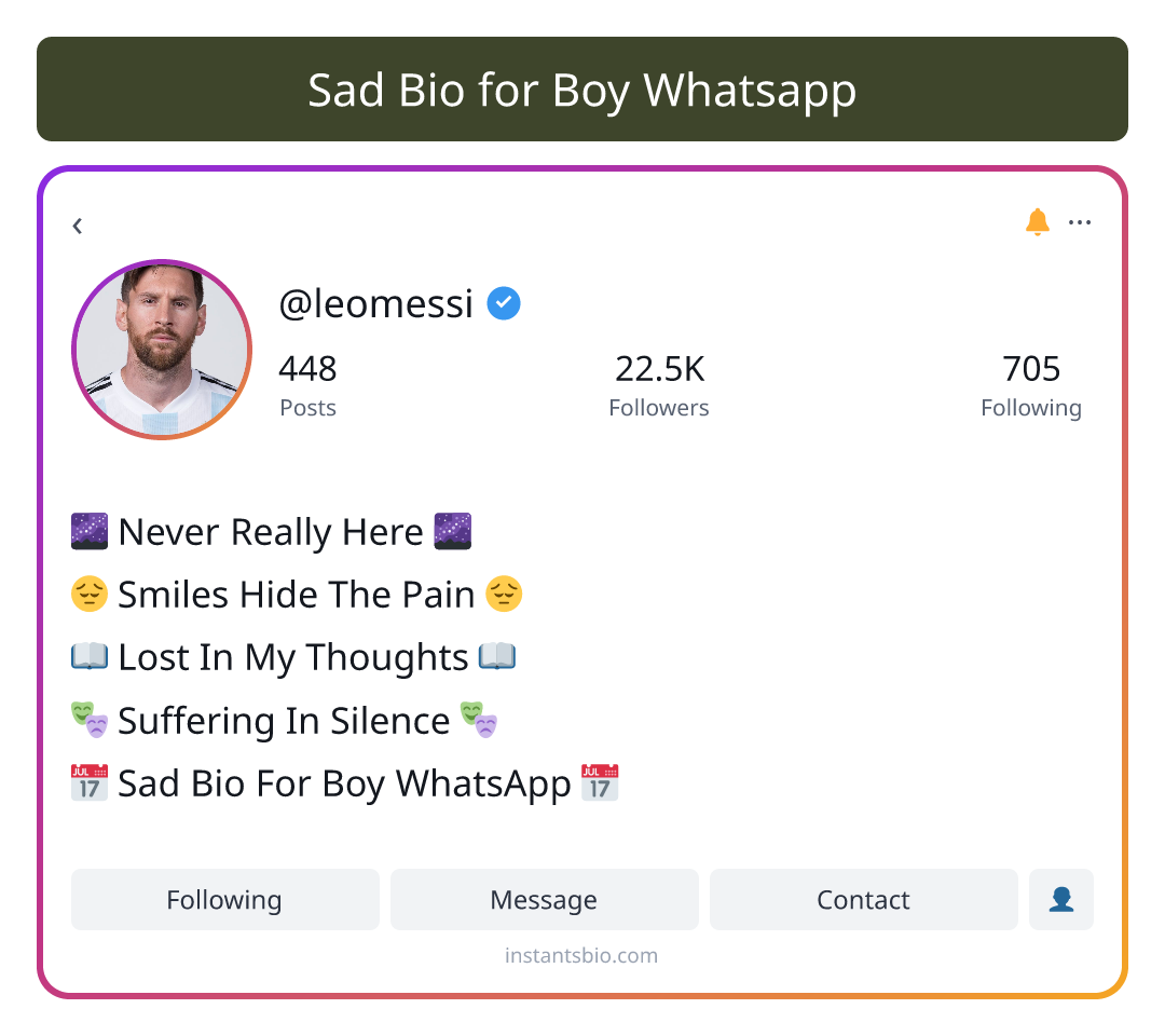 Sad Bio for Boy Whatsapp