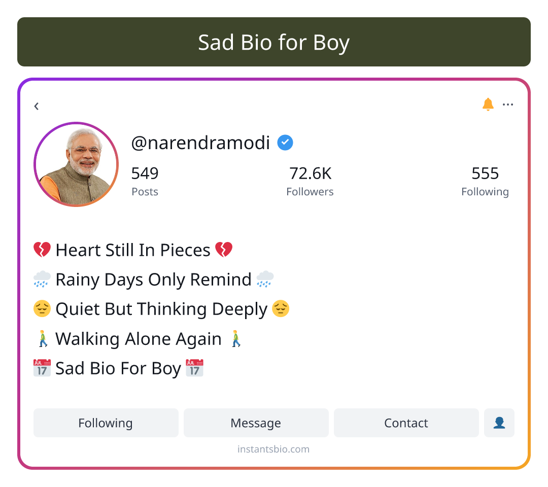 Sad Bio for Boy