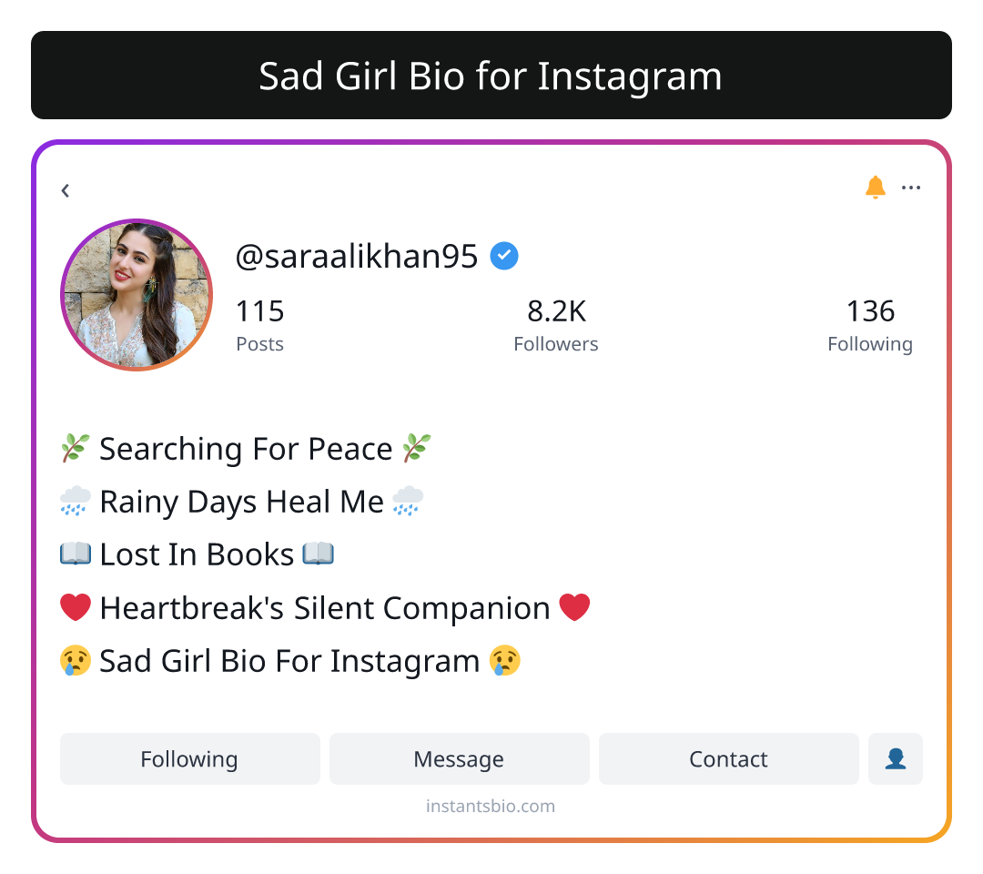 Sad Girl Bio for Instagram